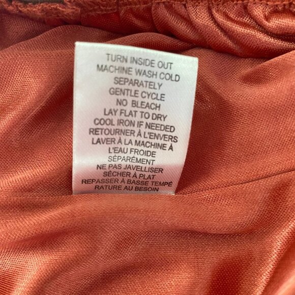 FOR CYNTHIA Pleated Elastic Waist Maxi Skirt Fully Lined Salmon Color Sz L - Picture 5 of 7